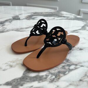 NWT - Tory Burch Miller Square Toe Sandals - Perfect Black